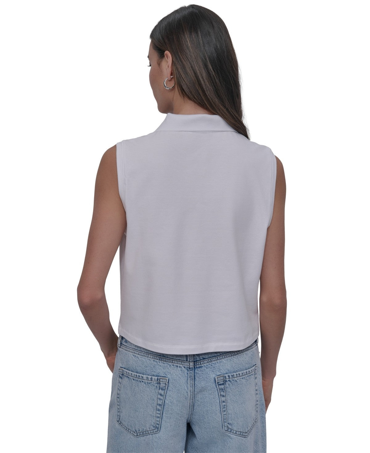 Cropped Sleeveless Polo Shirt