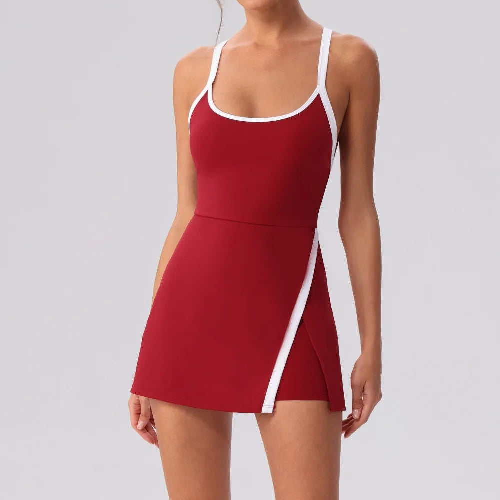 Contrast Split Skirt Dress