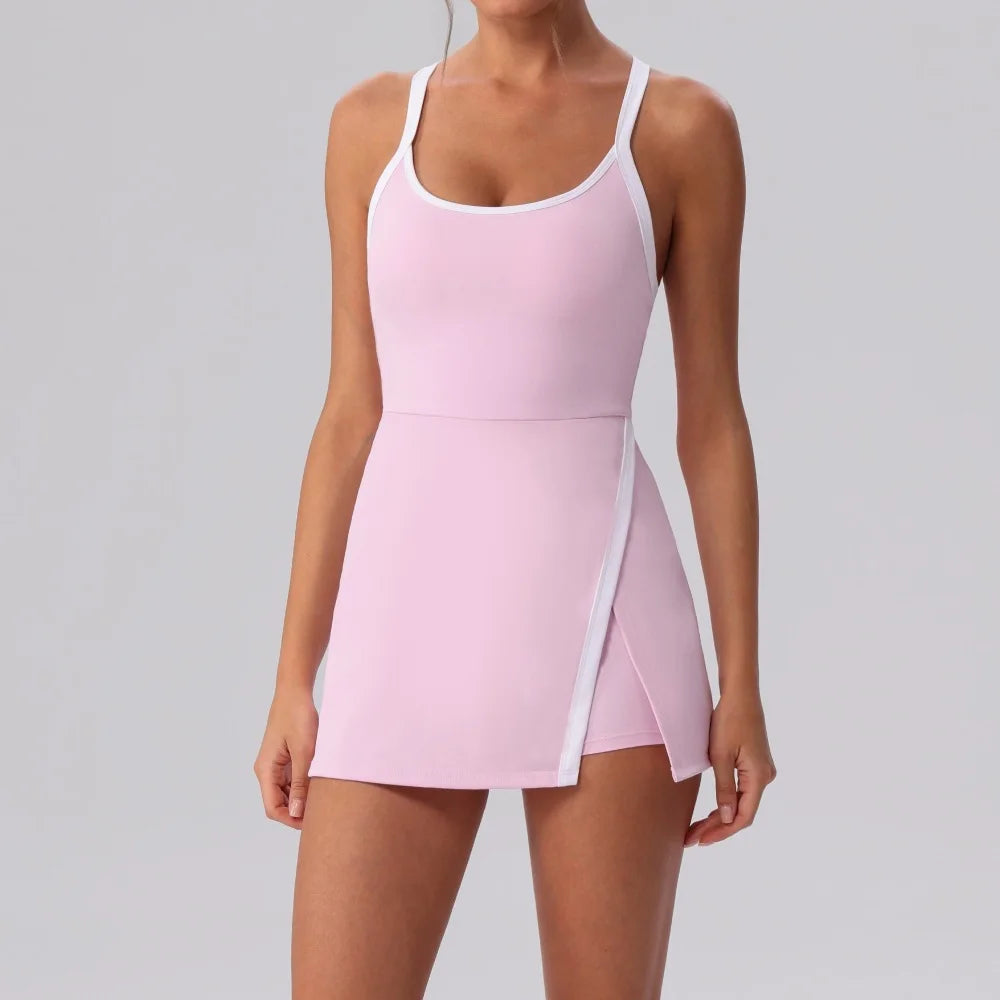 Contrast Split Skirt Dress