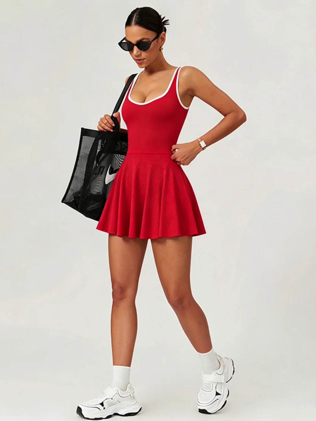 Built-in Pocket Backless Dress