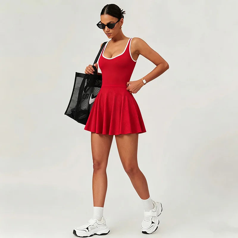 Built-in Pocket Backless Dress