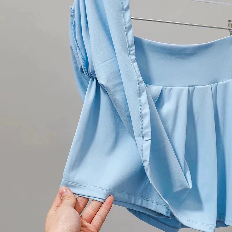 Short Sleeve Polo + Pleated Skirt Set