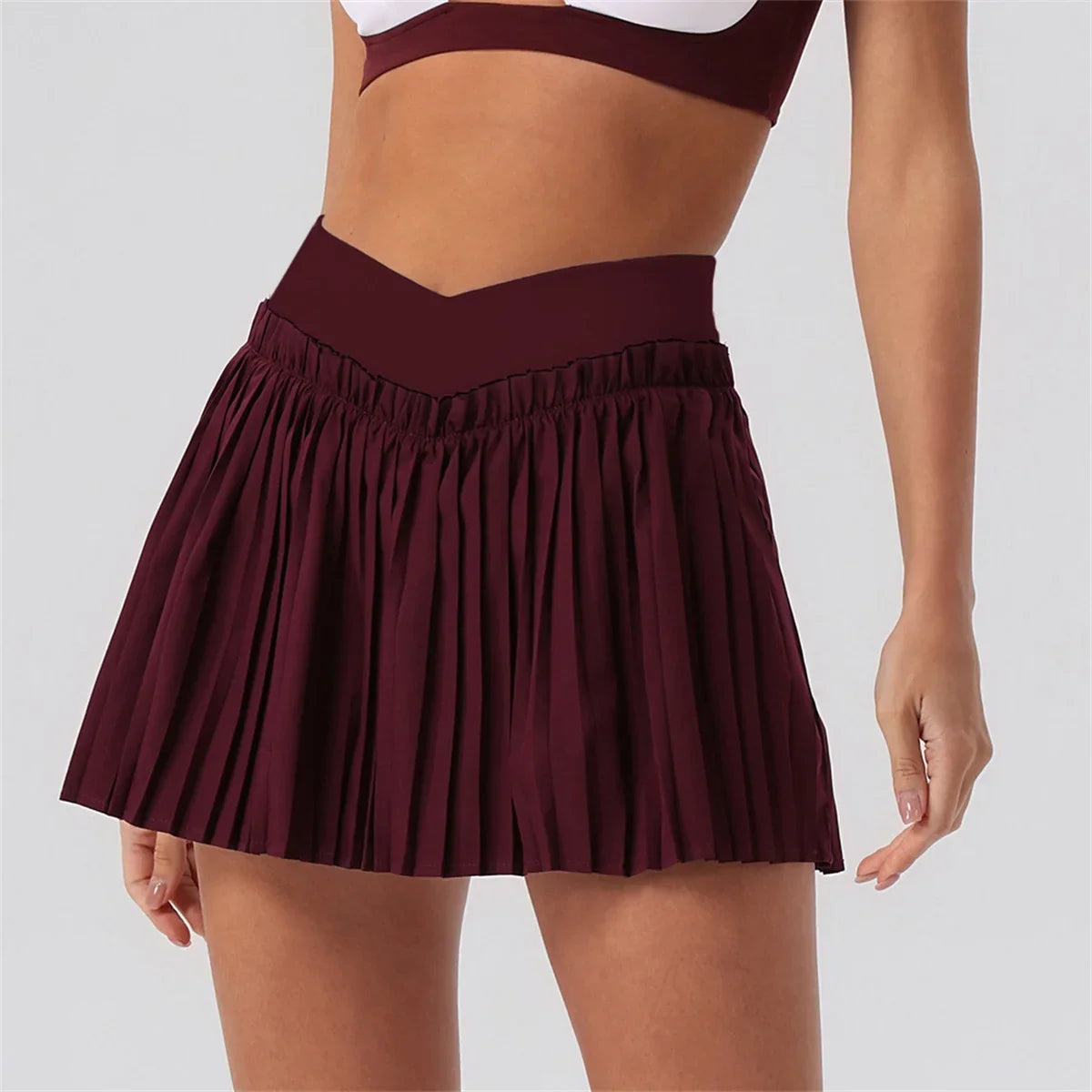 V-Line Ruffle Pleated Skirt
