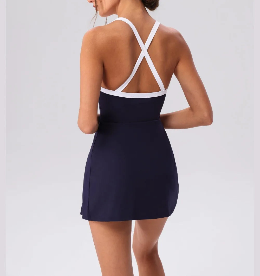 Contrast Split Skirt Dress