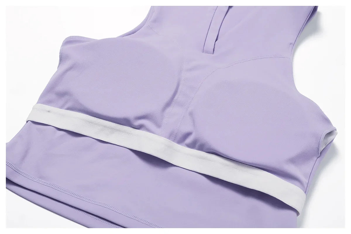 Turn Down Collar Sleeveless Set