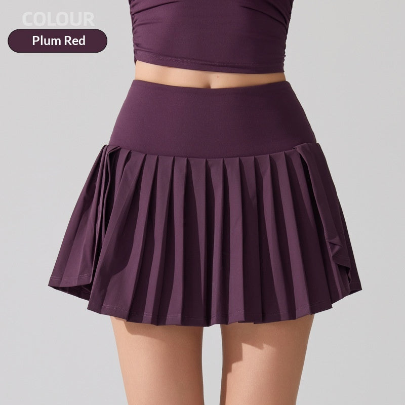 High Waist Lined Pocket Pleated Skirt