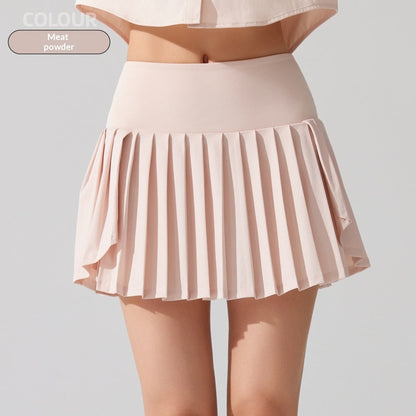 High Waist Lined Pocket Pleated Skirt