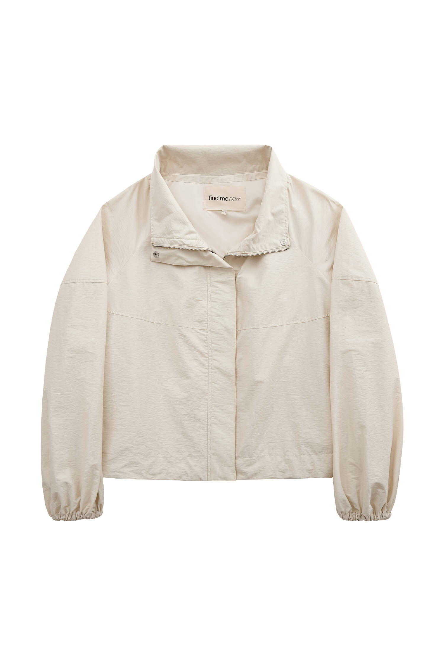 Funnel Neck Utility Jacket in Ivory