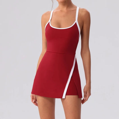 Contrast Split Skirt Dress