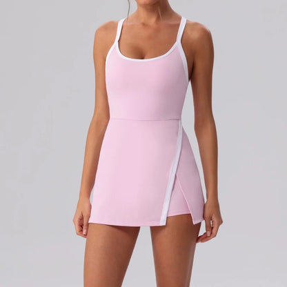 Contrast Split Skirt Dress