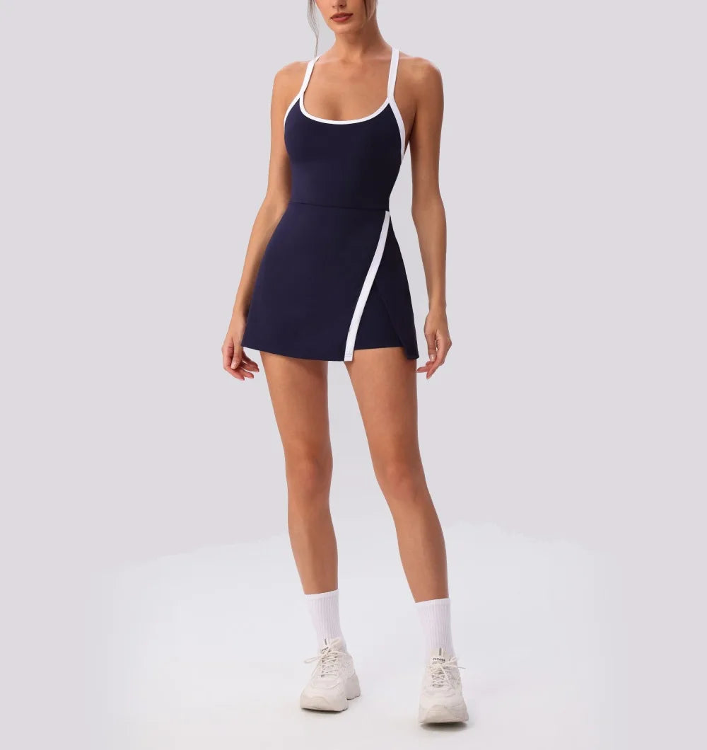 Contrast Split Skirt Dress