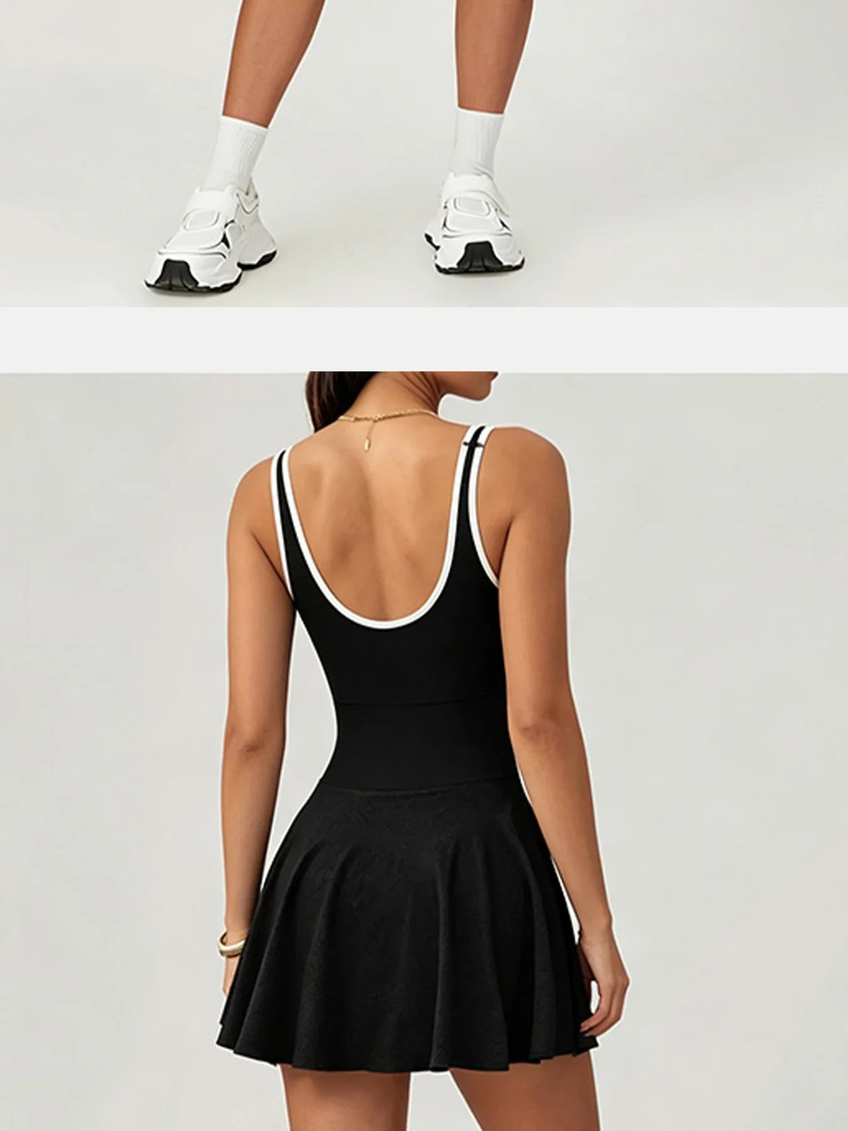 Built-in Pocket Backless Dress