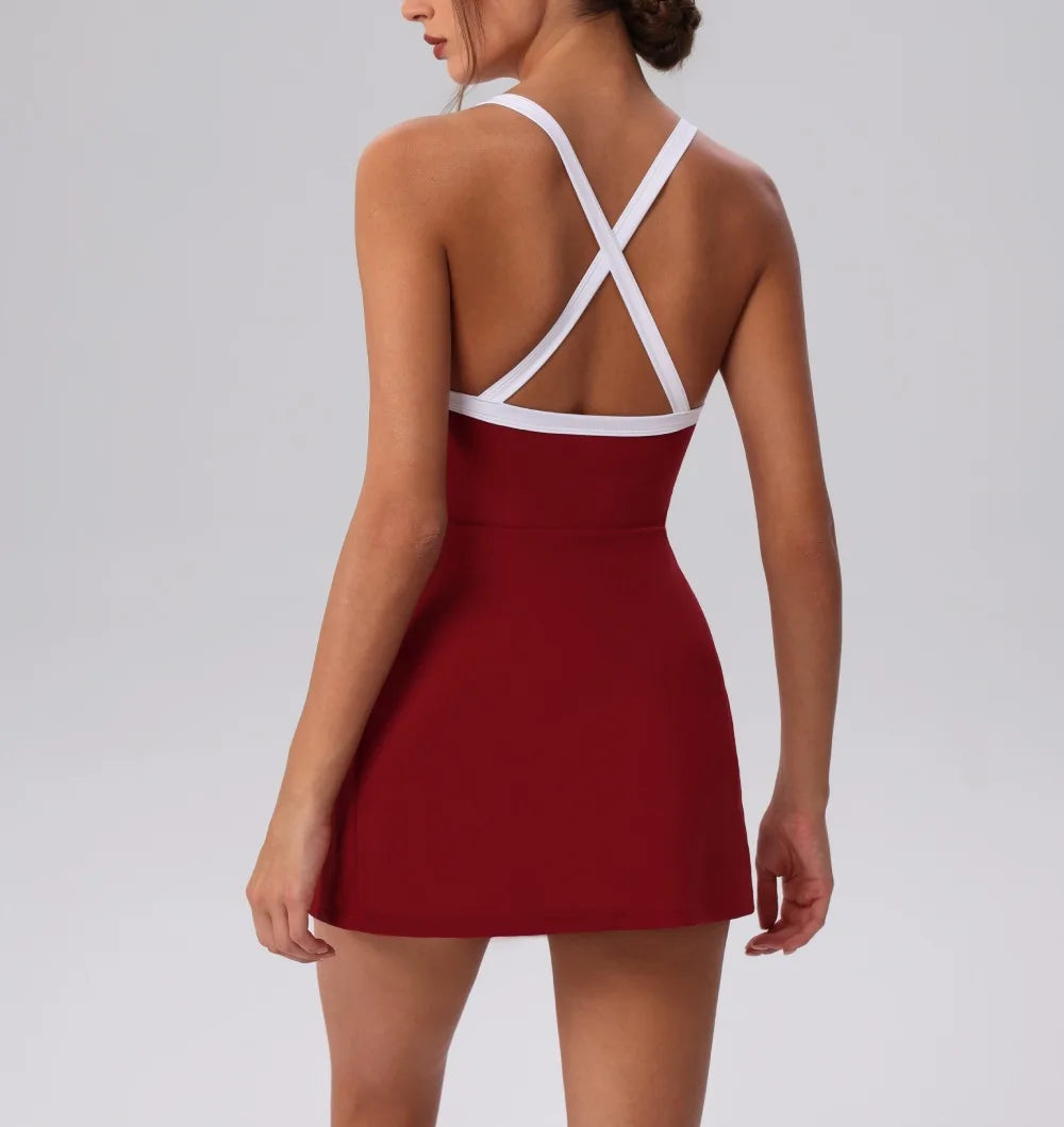 Contrast Split Skirt Dress