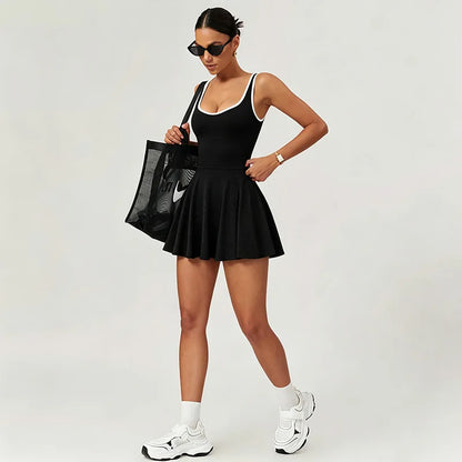 Built-in Pocket Backless Dress