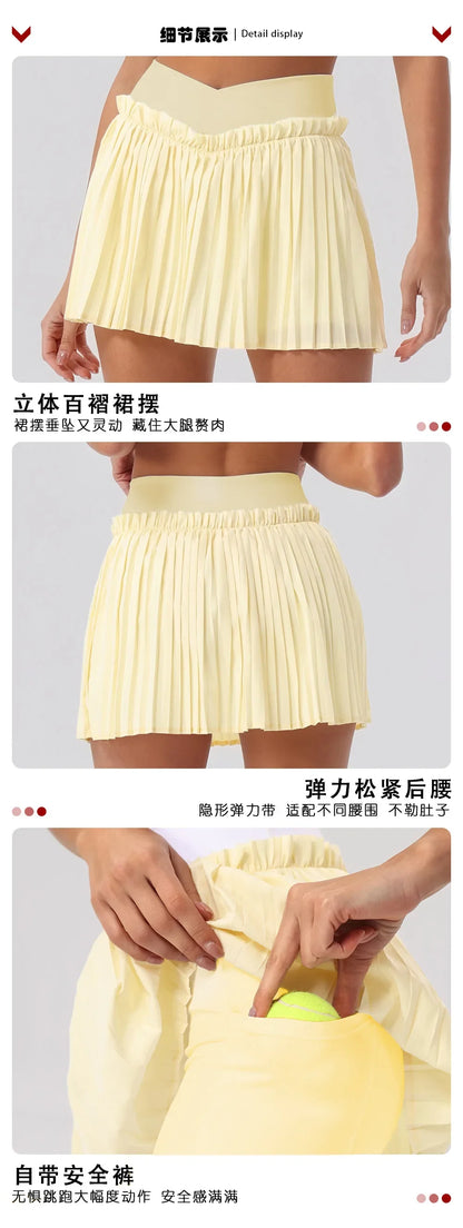 V-Line Ruffle Pleated Skirt