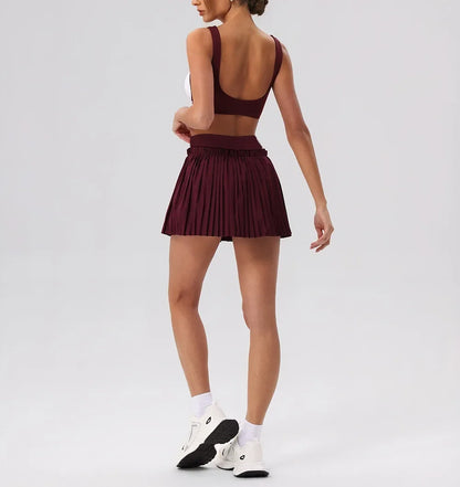 V-Line Ruffle Pleated Skirt