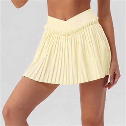 V-Line Ruffle Pleated Skirt