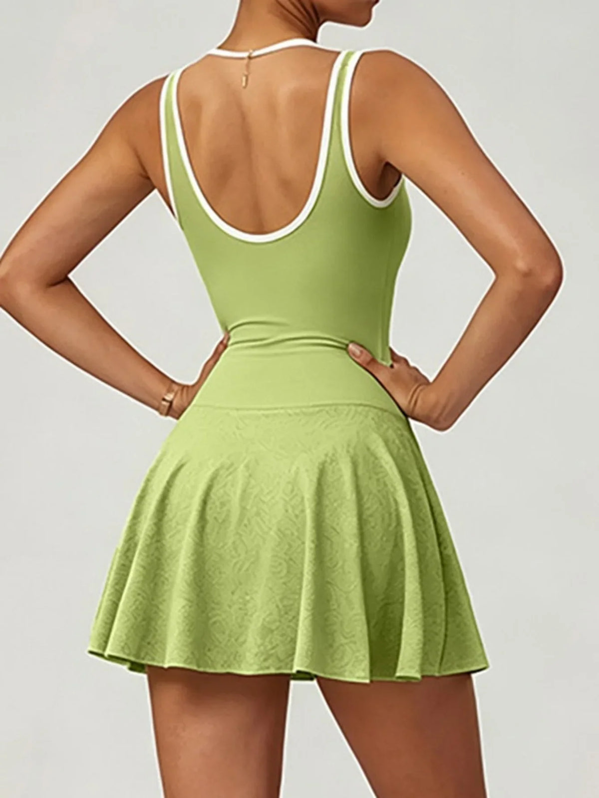 Built-in Pocket Backless Dress
