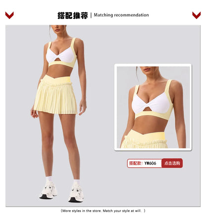V-Line Ruffle Pleated Skirt