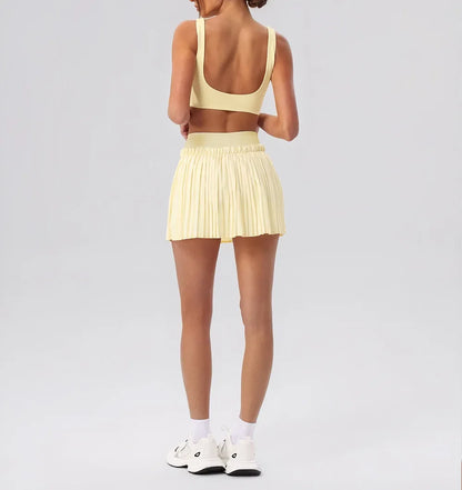 V-Line Ruffle Pleated Skirt