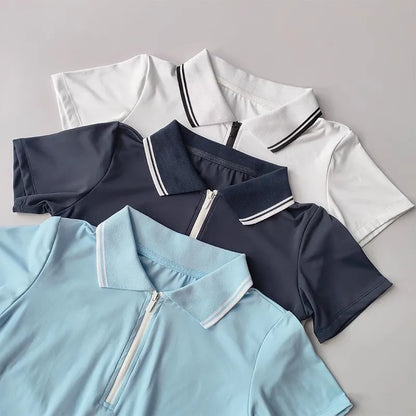 Short Sleeve Polo + Pleated Skirt Set
