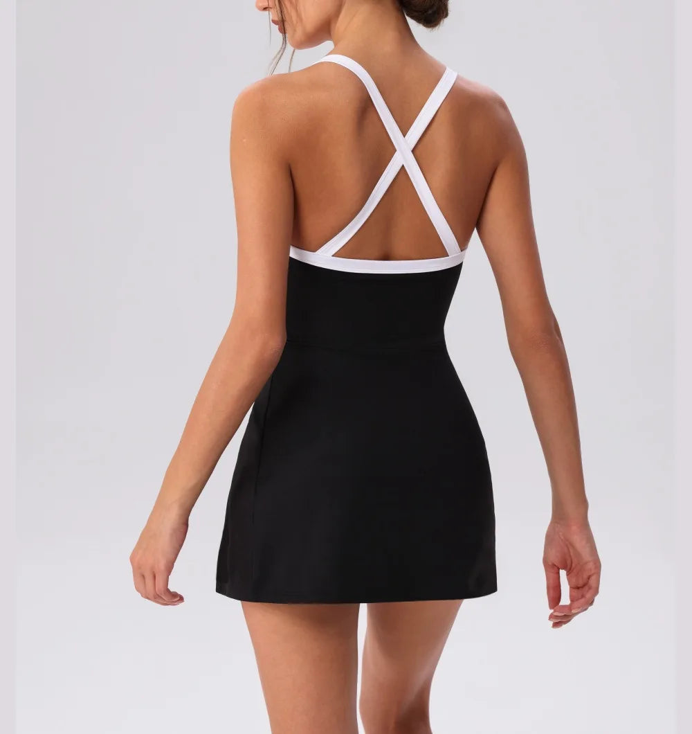Contrast Split Skirt Dress