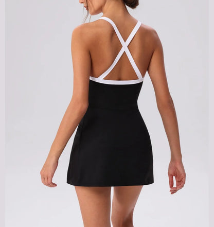 Contrast Split Skirt Dress