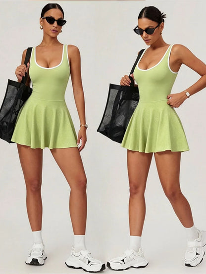 Built-in Pocket Backless Dress