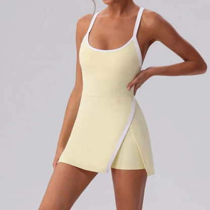 Contrast Split Skirt Dress