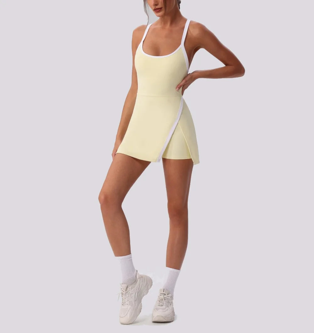 Contrast Split Skirt Dress