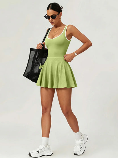 Built-in Pocket Backless Dress