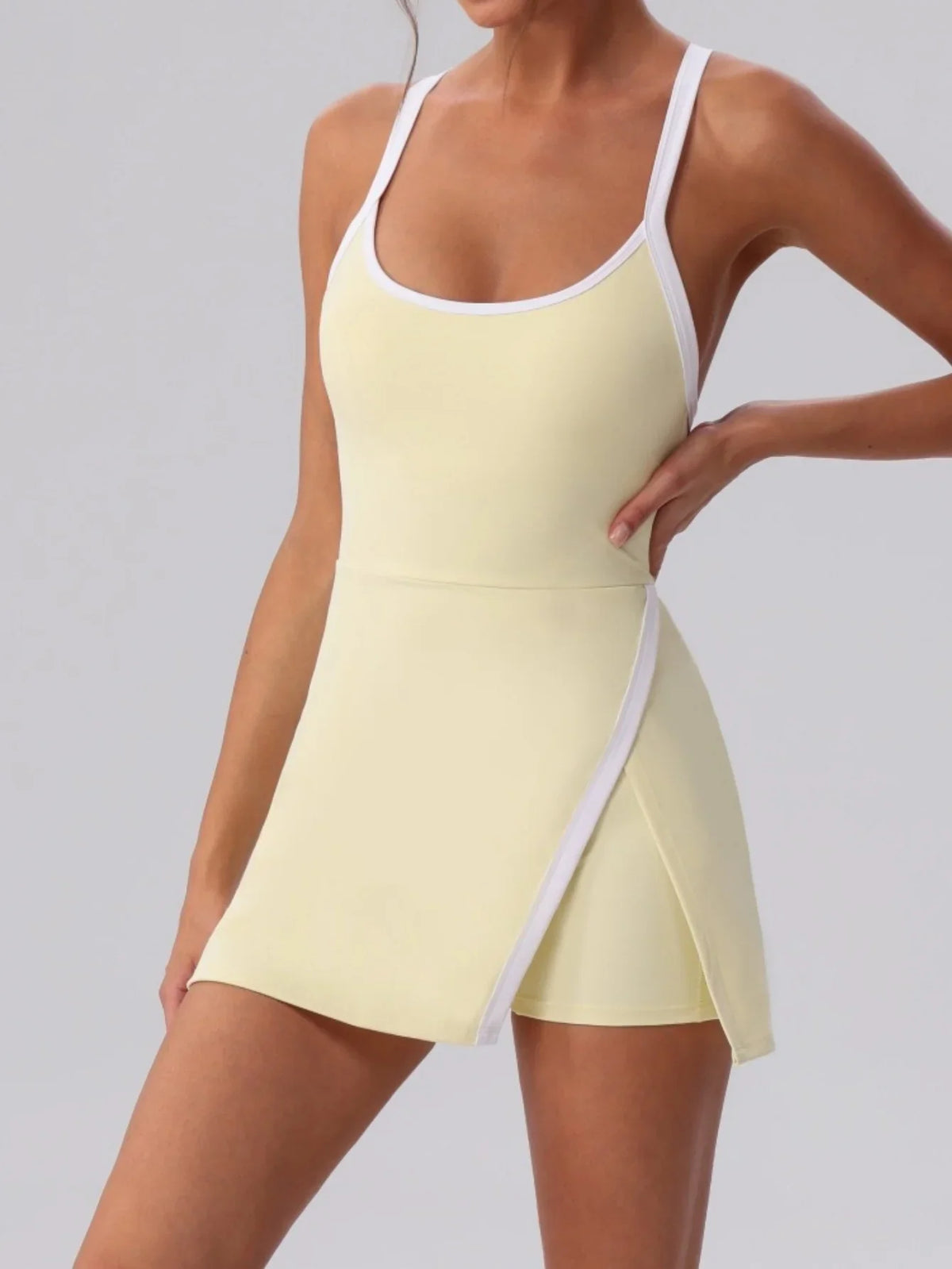 Contrast Split Skirt Dress