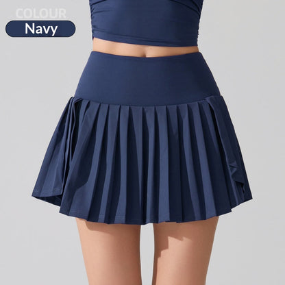 High Waist Lined Pocket Pleated Skirt
