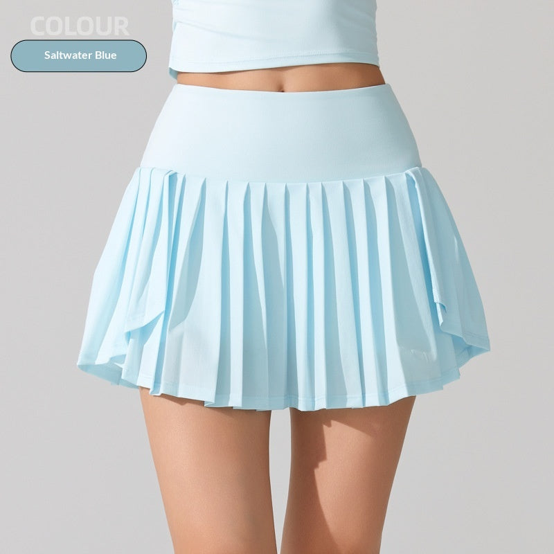 High Waist Lined Pocket Pleated Skirt